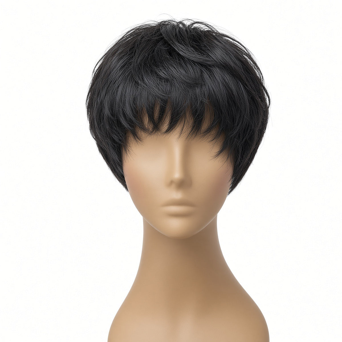 Jet Black Pixie Cut Wig – Soft, Layered & Effortless
